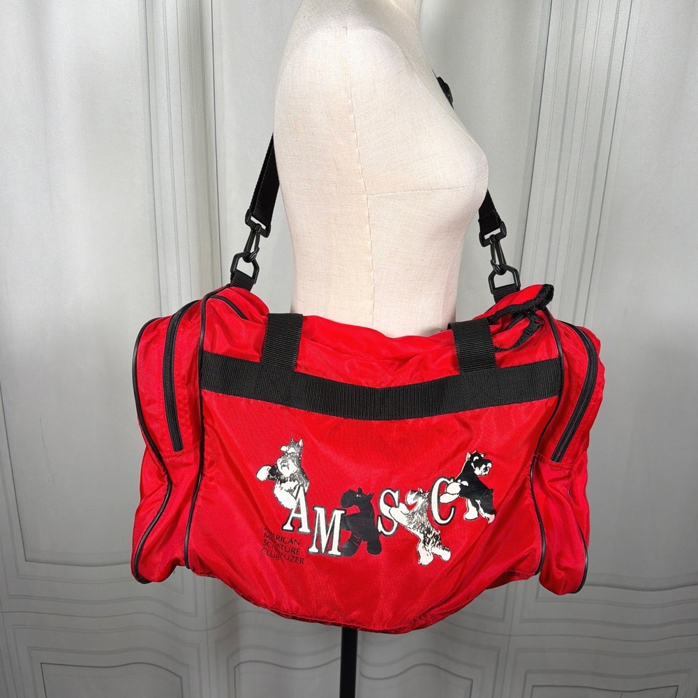 Vintage Augusta Sportswear AMSC American Miniature Schnauzer Club Duffle Bag Red